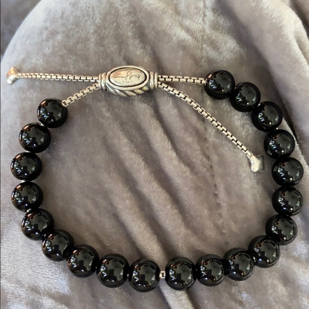 David Yurman Onxy beaded slip on bracelet